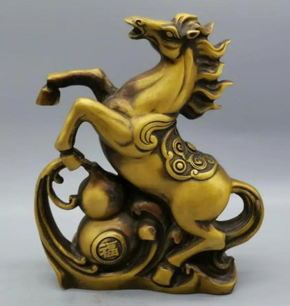 China brass archaize blessing horse crafts statue