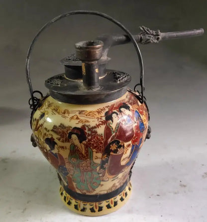 China brass archaize ceramics Hookah bag crafts statue