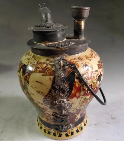 China brass archaize ceramics Hookah bag crafts statue