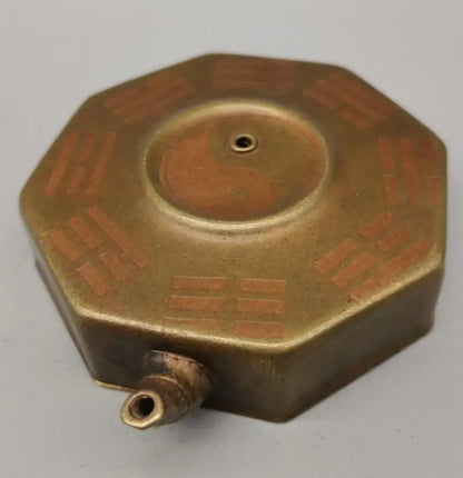 China brass archaize compass shape teapot crafts statue