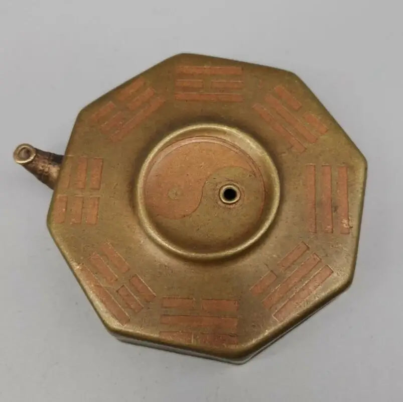 China brass archaize compass shape teapot crafts statue