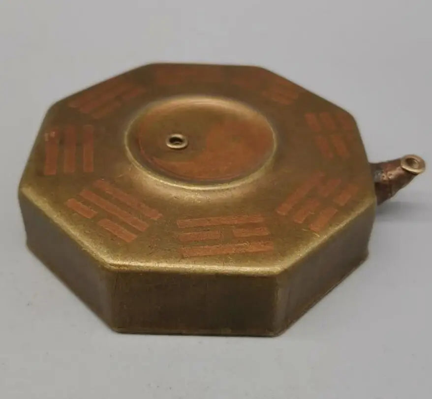 China brass archaize compass shape teapot crafts statue