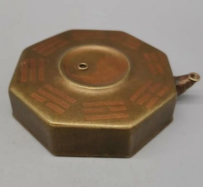 China brass archaize compass shape teapot crafts statue
