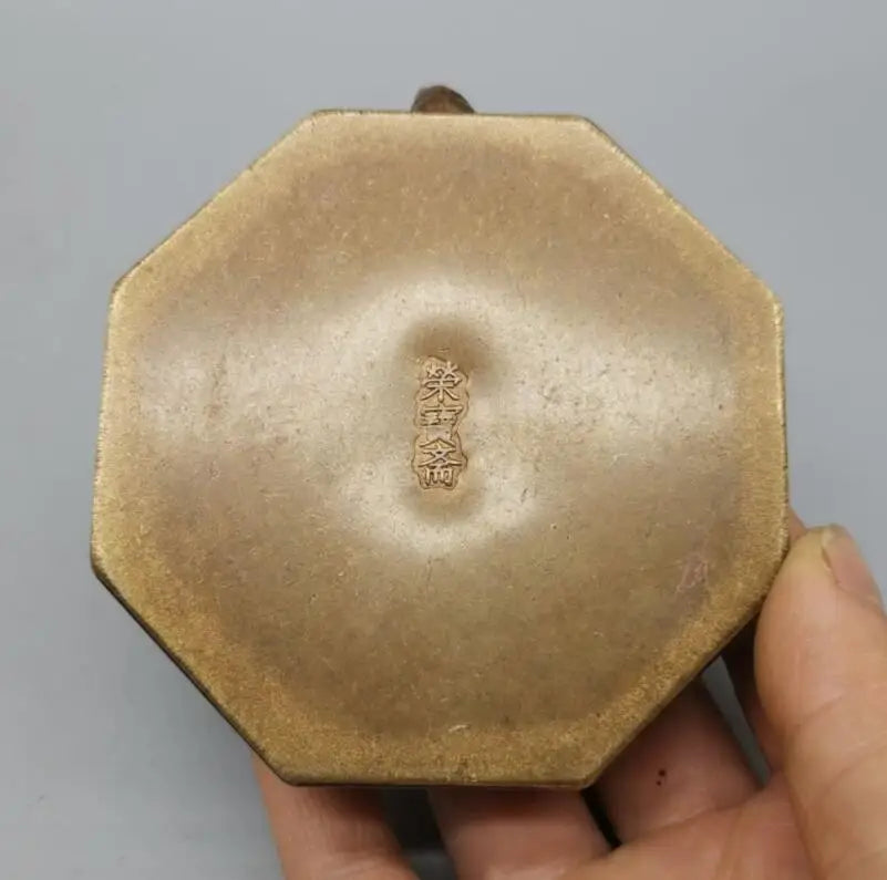 China brass archaize compass shape teapot crafts statue
