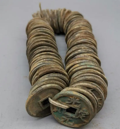 China brass archaize copper money crafts statue