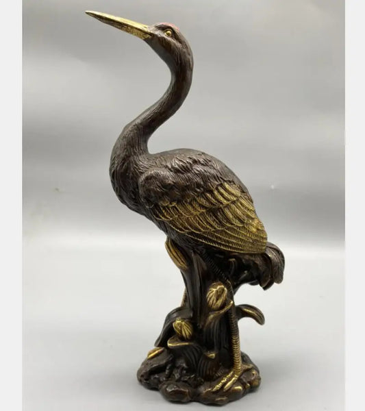 China brass archaize crane crafts statue