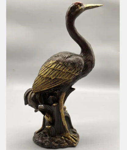 China brass archaize crane crafts statue