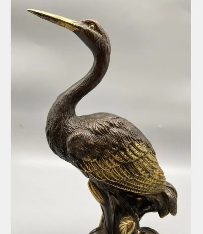 China brass archaize crane crafts statue