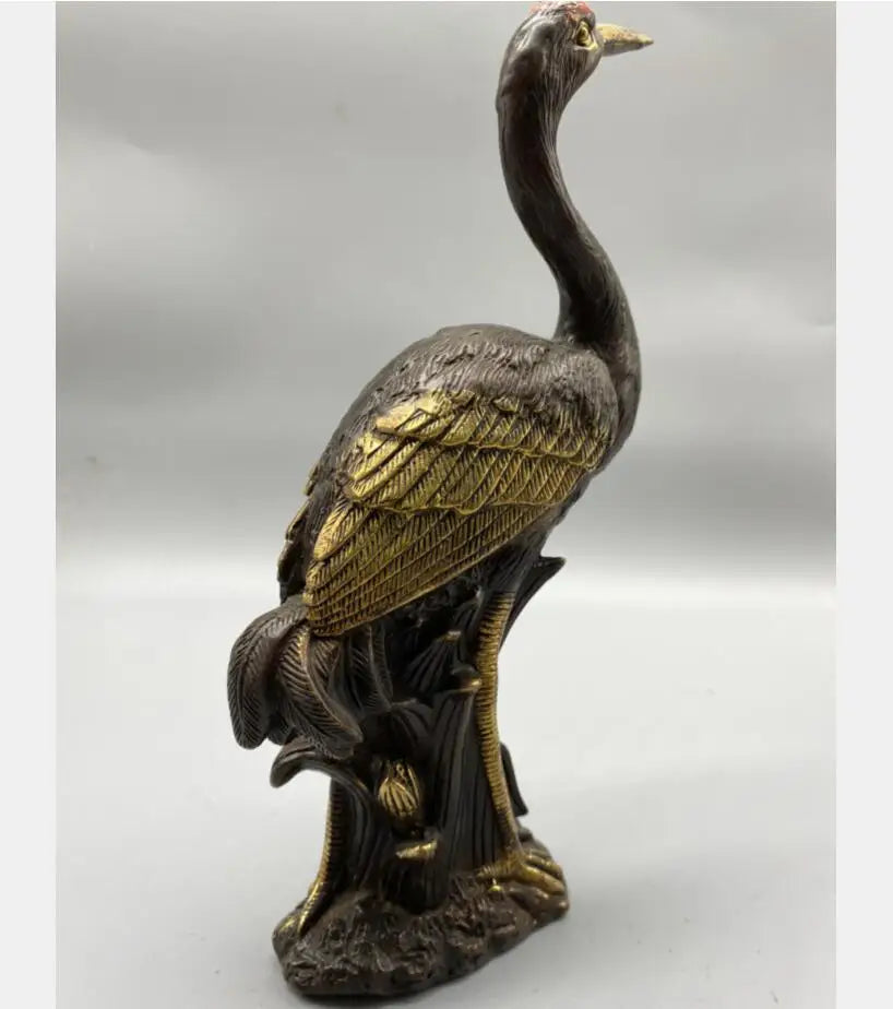 China brass archaize crane crafts statue