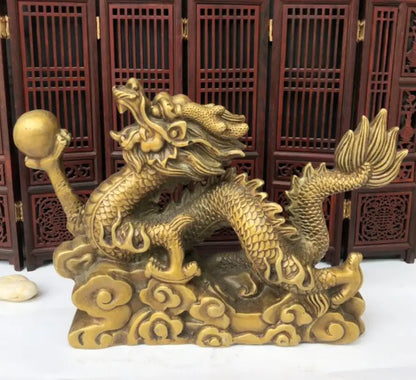 China brass archaize dragon crafts statue