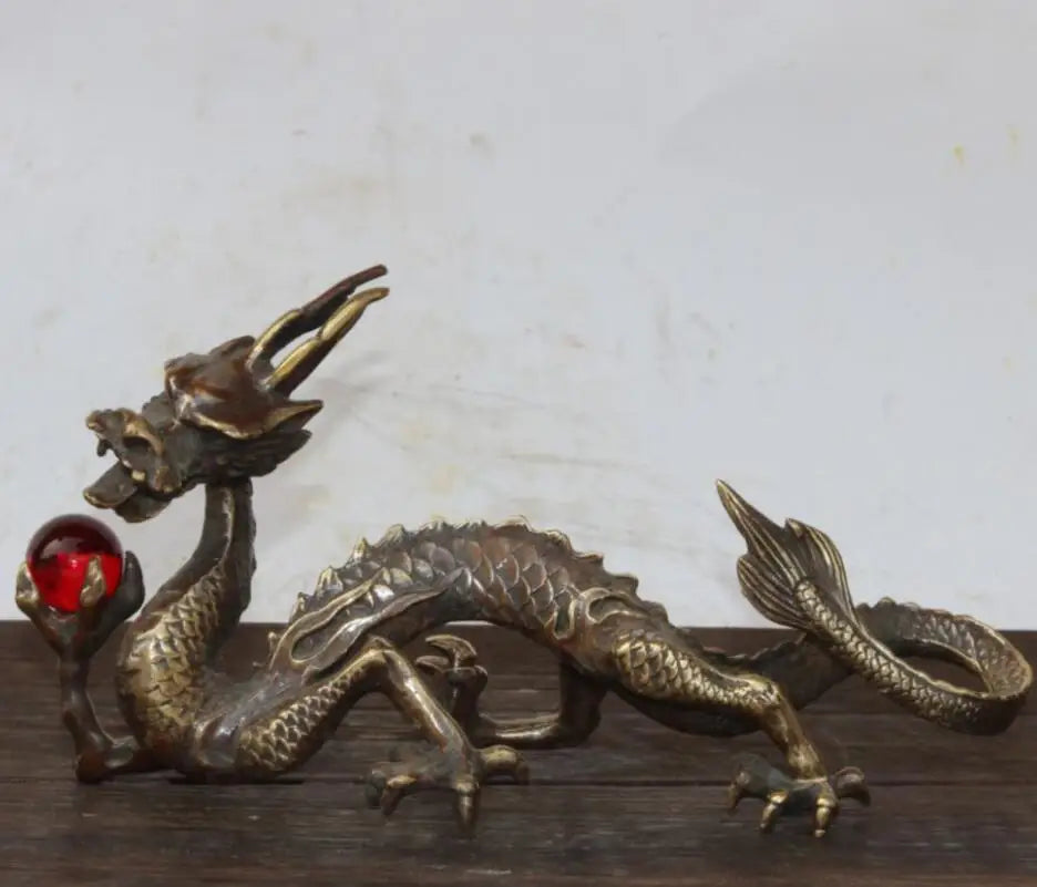 China brass archaize dragon crafts statue