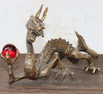 China brass archaize dragon crafts statue