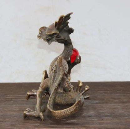 China brass archaize dragon crafts statue