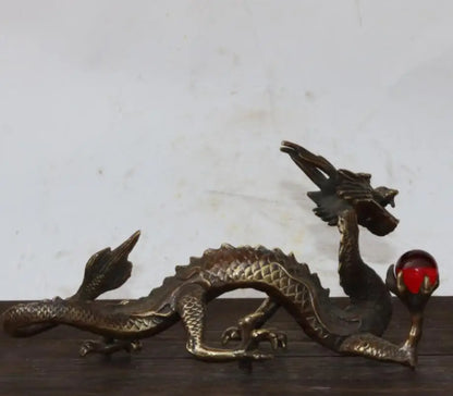 China brass archaize dragon crafts statue