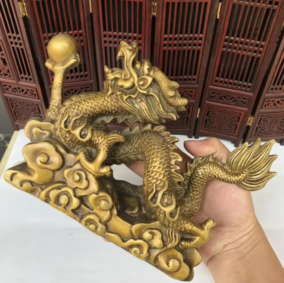 China brass archaize dragon crafts statue