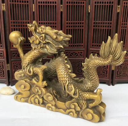 China brass archaize dragon crafts statue