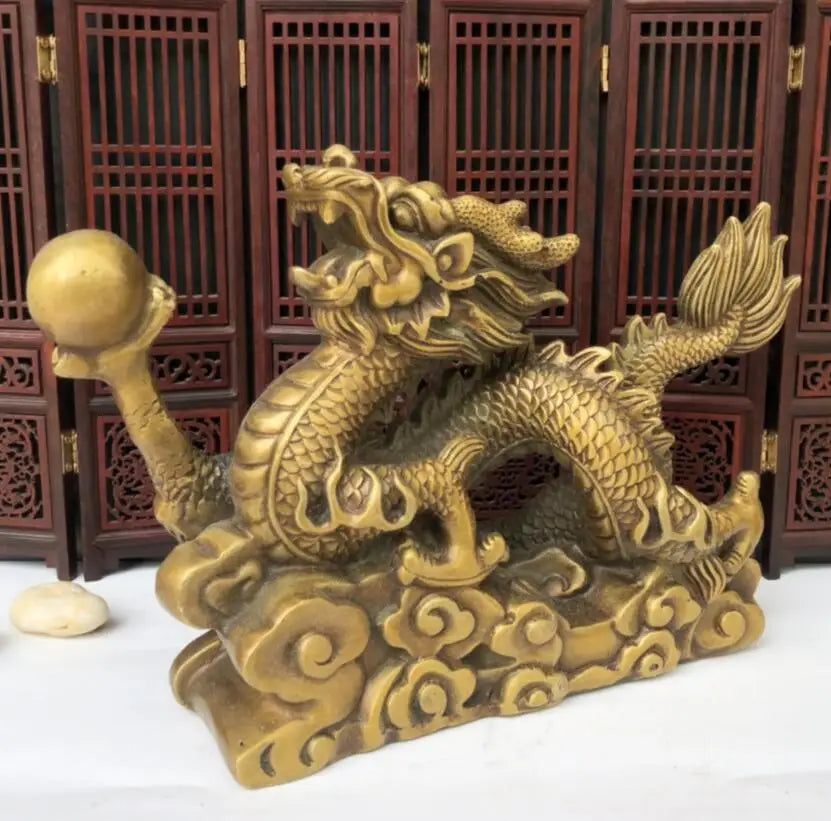China brass archaize dragon crafts statue