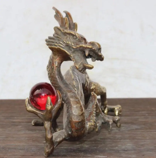 China brass archaize dragon crafts statue