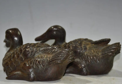 China brass archaize duck crafts statue A pair