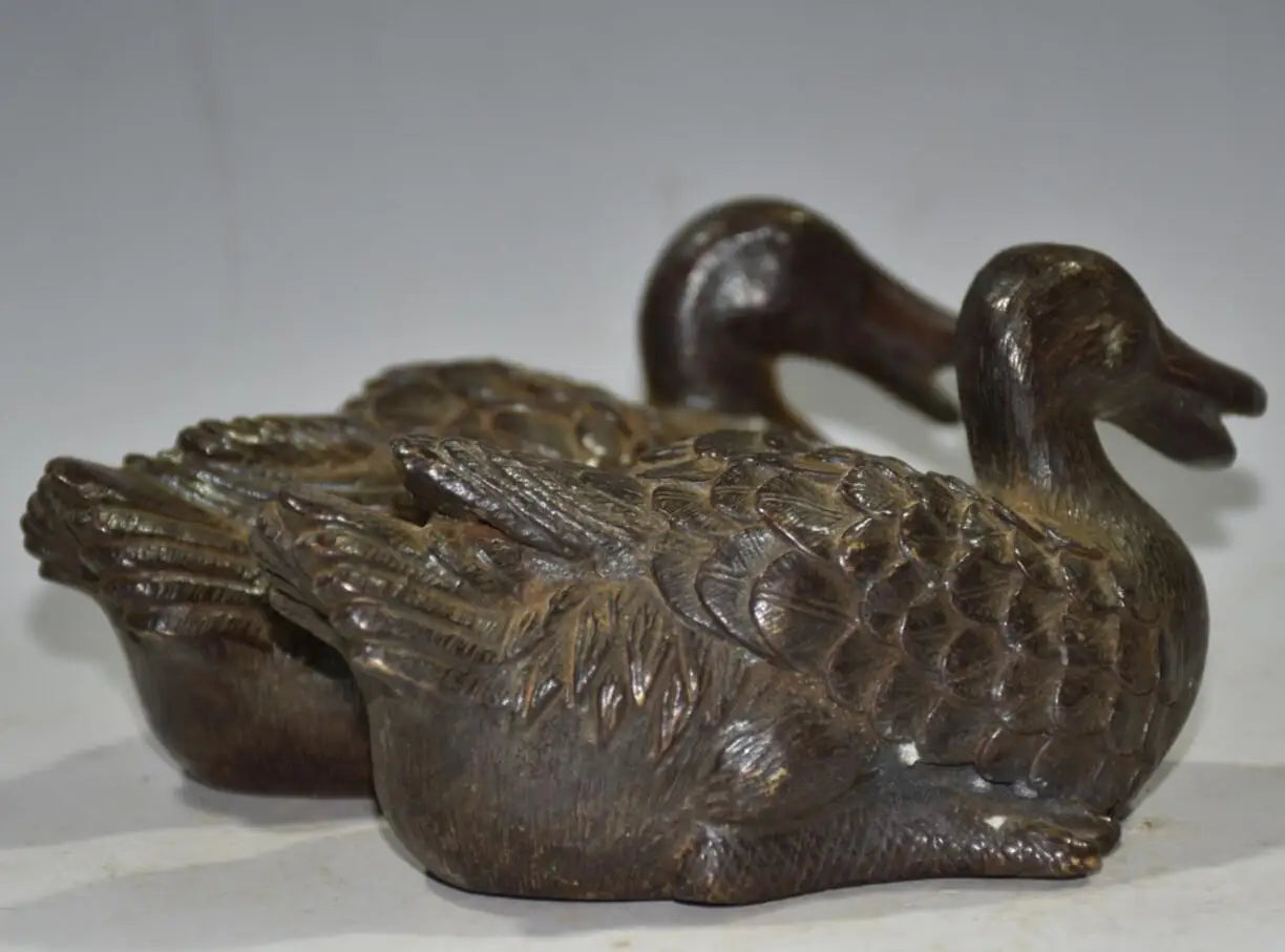 China brass archaize duck crafts statue A pair