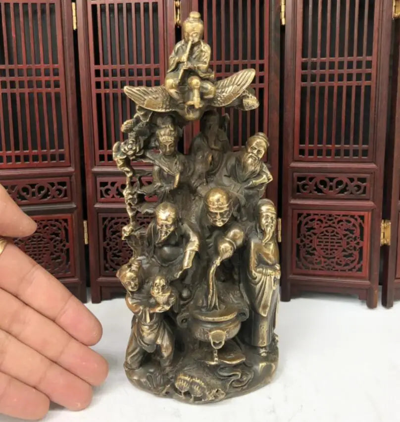 China brass archaize eight immortals crafts statue