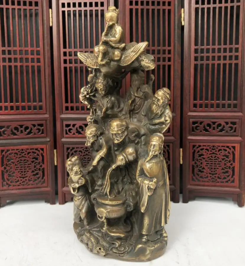 China brass archaize eight immortals crafts statue