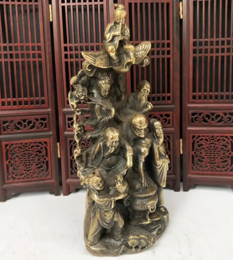 China brass archaize eight immortals crafts statue