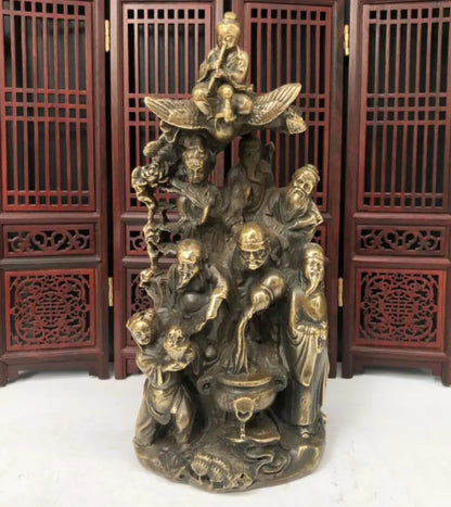 China brass archaize eight immortals crafts statue