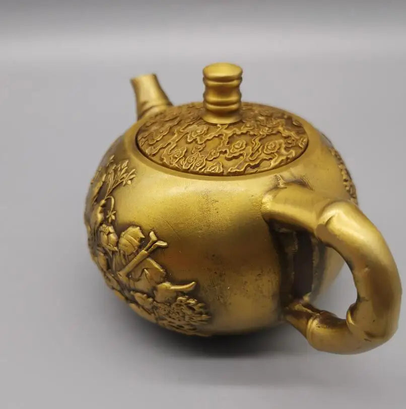 China brass archaize eight immortals teapot crafts statue