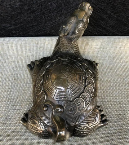 China brass archaize eight trigrams dragon turtle crafts statue