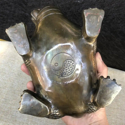 China brass archaize eight trigrams dragon turtle crafts statue