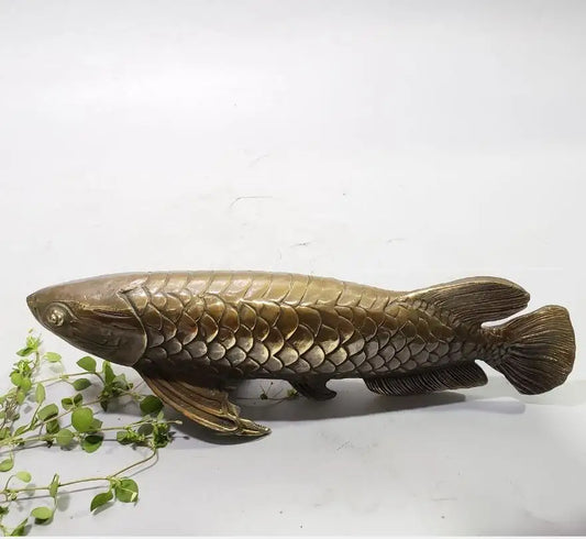 China brass archaize fish crafts statue