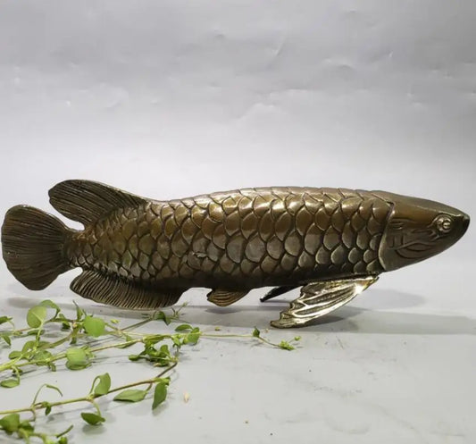 China brass archaize fish crafts statue