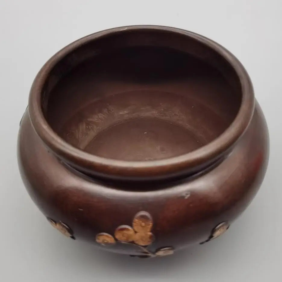 China brass archaize flower Pattern Incense burner crafts statue