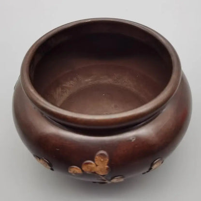 China brass archaize flower Pattern Incense burner crafts statue