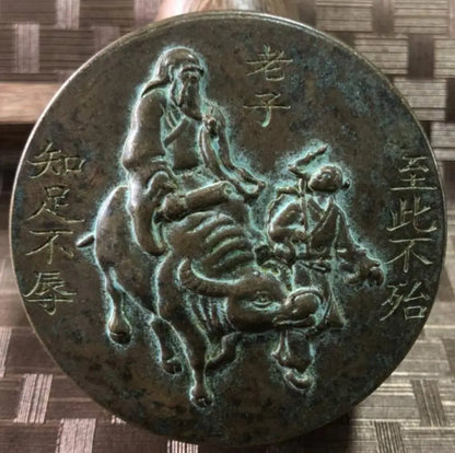 China brass archaize four Big Educator ink box crafts statue