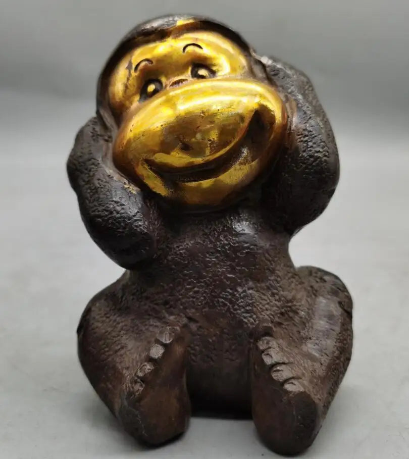 China brass archaize four monkey small crafts statue A set
