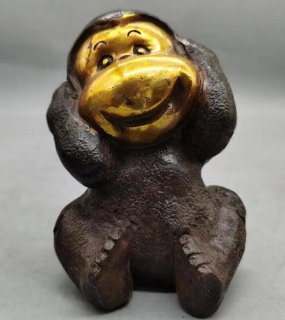 China brass archaize four monkey small crafts statue A set