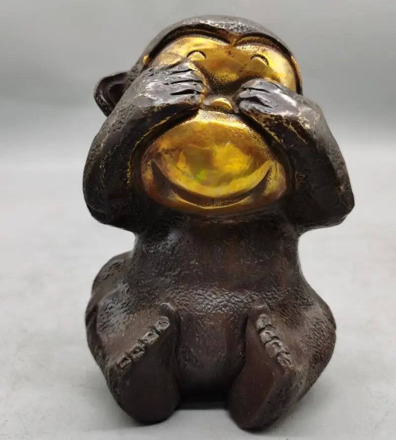 China brass archaize four monkey small crafts statue A set