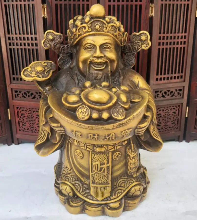 China brass archaize god of wealth crafts statue