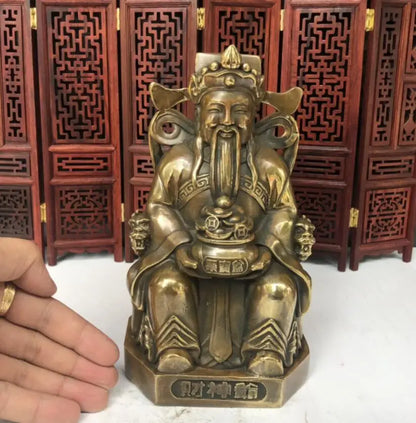 China brass archaize god of wealth crafts statue