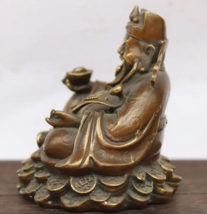 China brass archaize god of wealth crafts statue