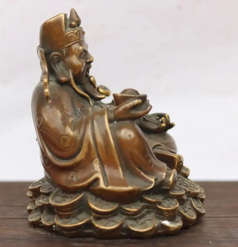 China brass archaize god of wealth crafts statue