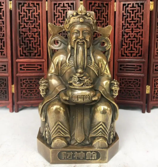 China brass archaize god of wealth crafts statue