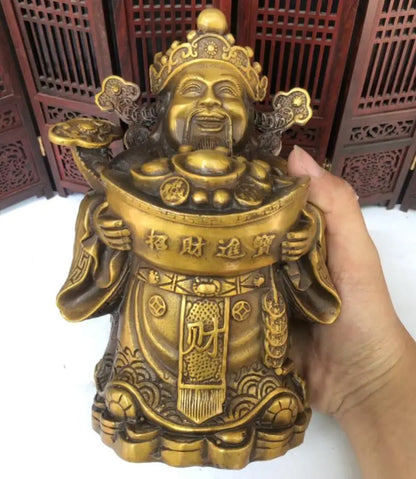 China brass archaize god of wealth crafts statue