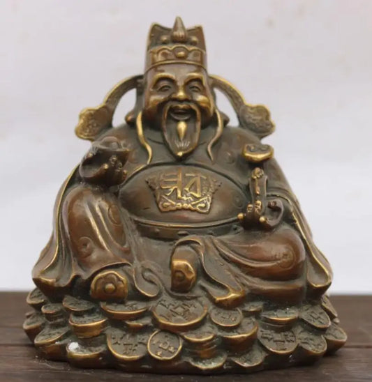 China brass archaize god of wealth crafts statue