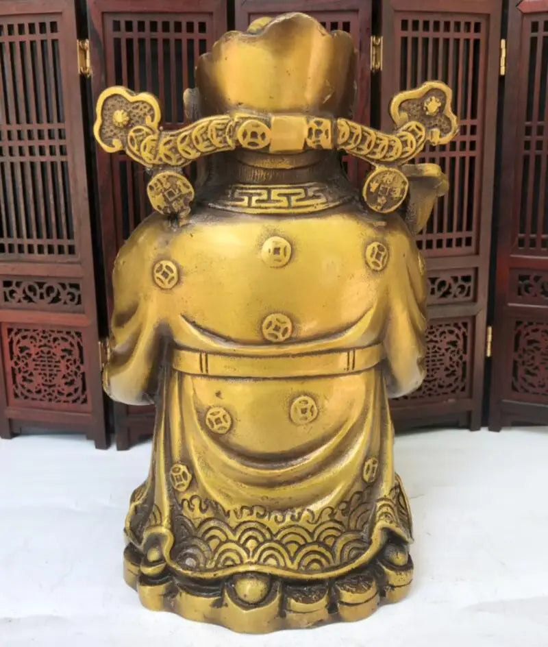 China brass archaize god of wealth crafts statue
