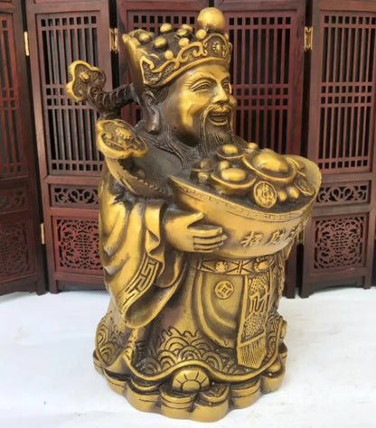 China brass archaize god of wealth crafts statue