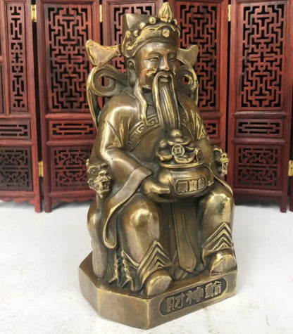 China brass archaize god of wealth crafts statue