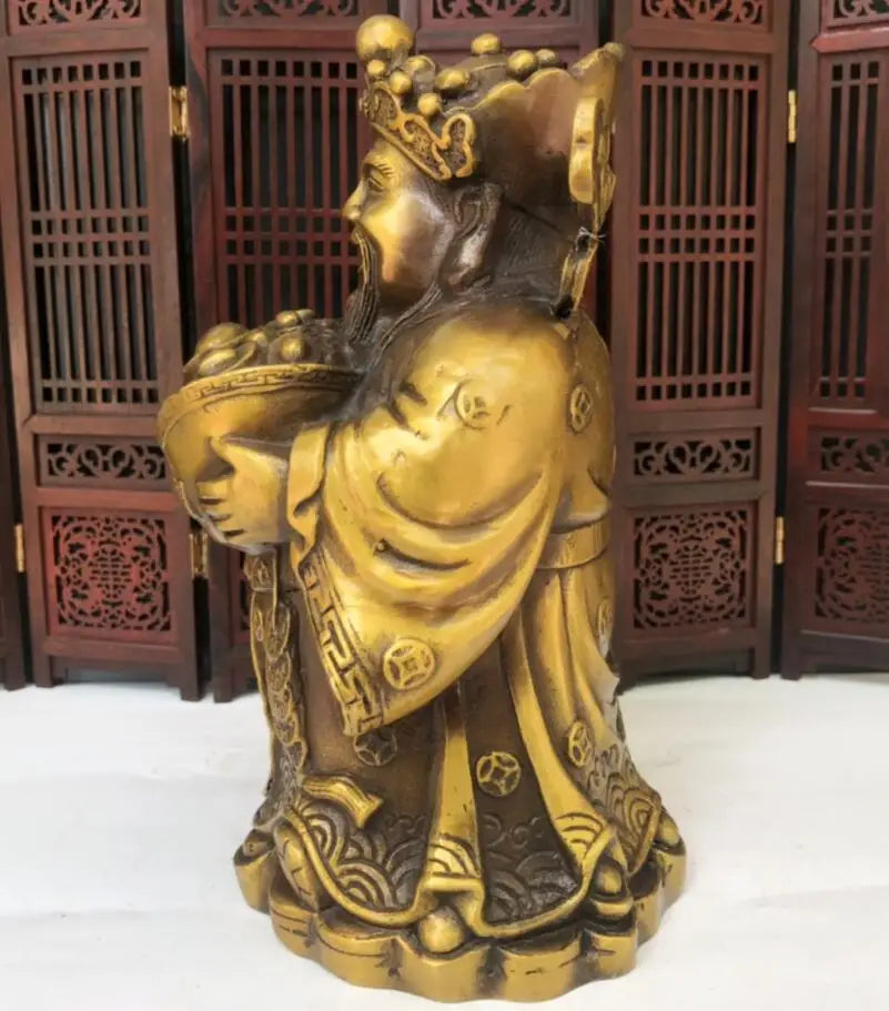 China brass archaize god of wealth crafts statue